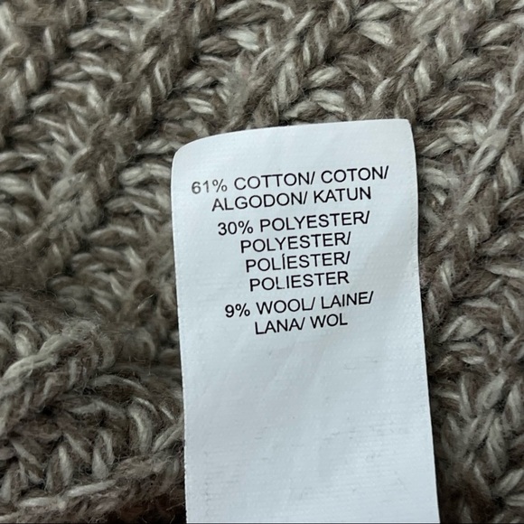 Lucky Brand Women's Cable Knit Sweater Brown Wool Blend size Large - Picture 7 of 12